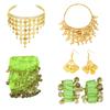 Belly Dance Costumes Bellydance Hip Scarf Wrist Bracelets Coin Head Scarf Earrings Belly Dancer Outfit Set for Womens