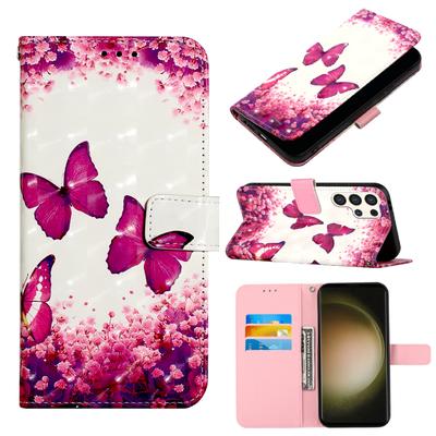 Husă de carte cu portofel din piele PU Fluture trandafir pentru iPhone Samsung Huawei Honor Xiaomi Redmi Oppo vivo Sony Google TCL Infinix...