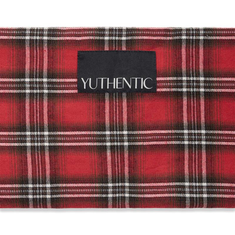 YUTHENTIC Check Sleeve Muffler Red Check AX5XF85068