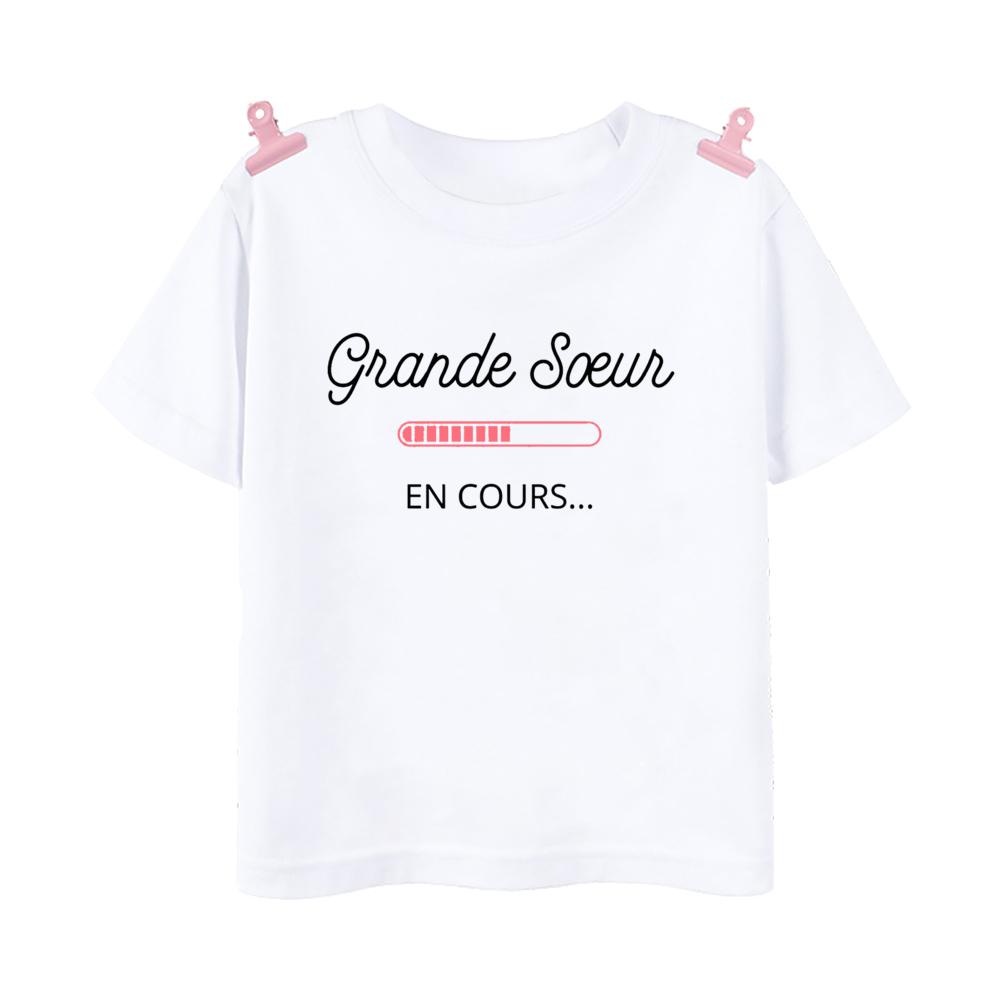 I Will Become A Big Sister Rainbow Print Kids Shirt Baby Announcement T-shirt Friend Printed Girls Tops Child Short Sleeve Tee