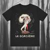 La Sorciere Vintage Voodoo T-shirt Mystery T-shirt Horror T-shirt Witch Gothic Fashion Ghost Unisex Jersey Short-sleeved T-shirt