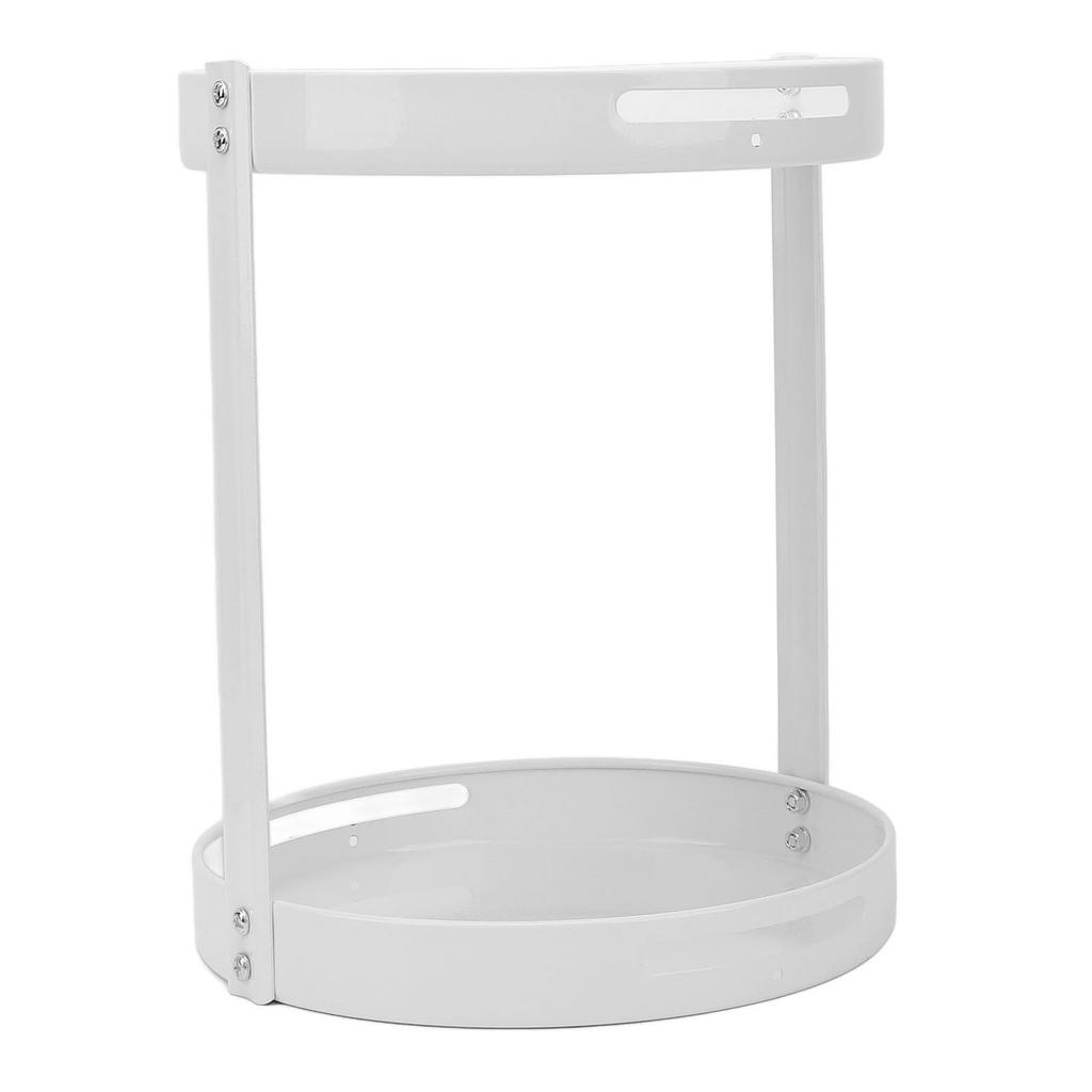 Rotating Spice 2 Tier Carbon Steel Multifunctional Round 360 degrees Turntable Spice Rack for Kitchen Cosmetics