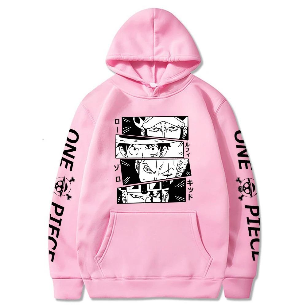 Anime One Piece Hoodie Luffy Zoro Law Kid Sweatshirts Cozy
