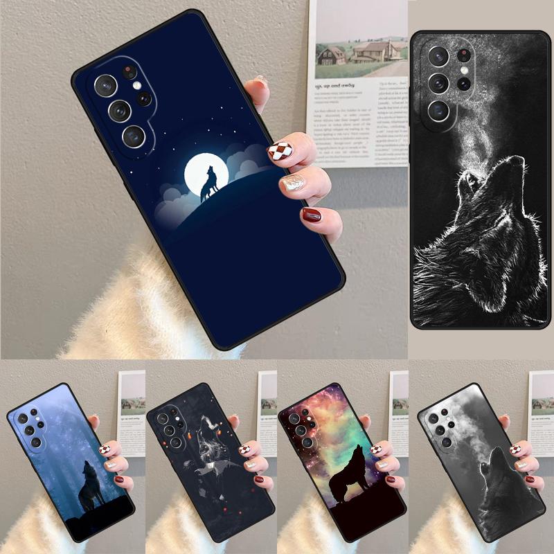 Animal The Wolf Howl soft Phone Case for Samsung Galaxy note 10 pro S26 Ultra S23 S24 FE S25 S21 S22 PLUS shockproof Cove