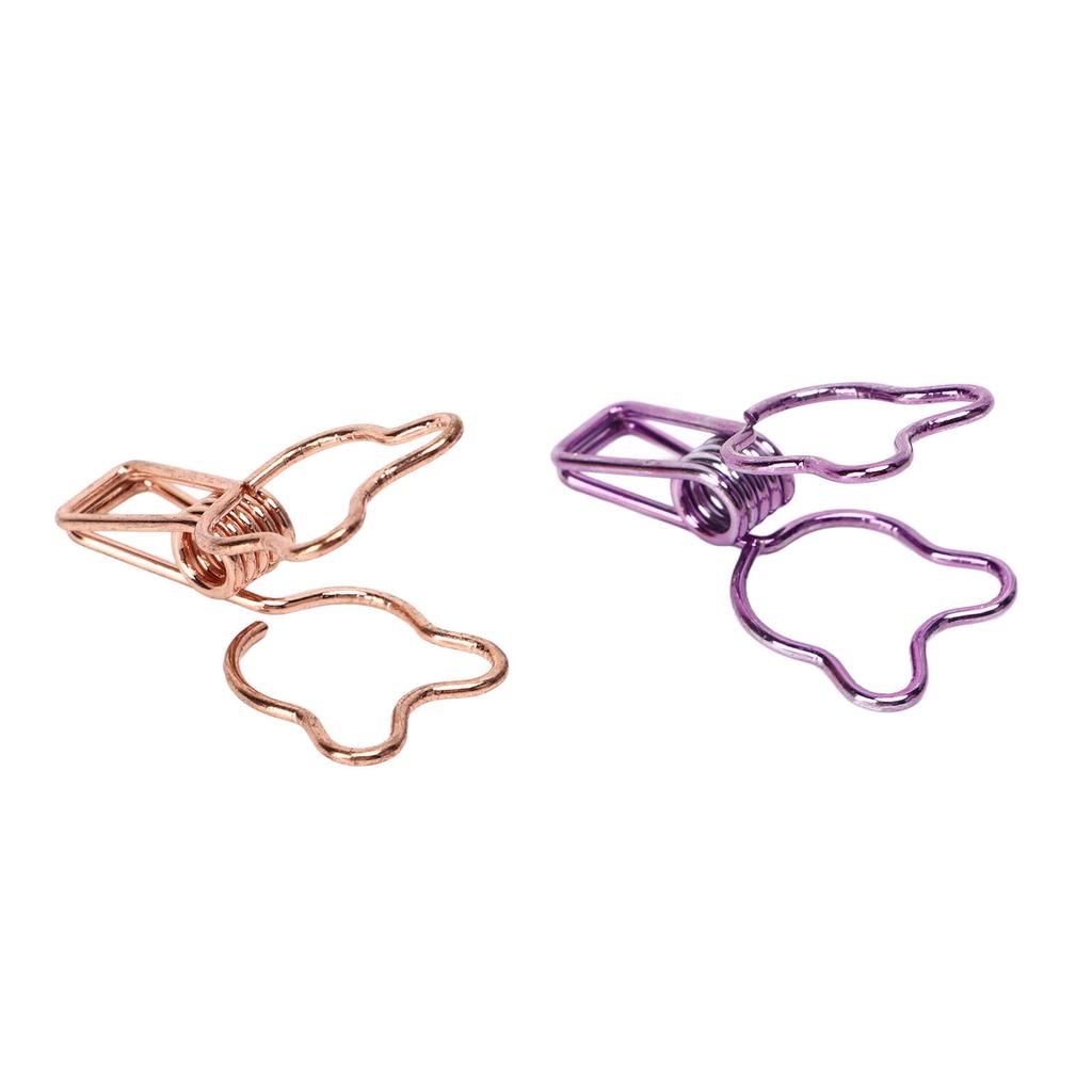 100Pcs Bear  Clamps Cute Shape Strong Clamping Sturdy Metal Hollow  Clips for Office Wor