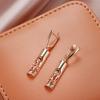 New Trend Long Flower Vintage Dangle Earrings Women  Rose Gold With Natural Zircon Bride Earrings Fine Daily Jewelry
