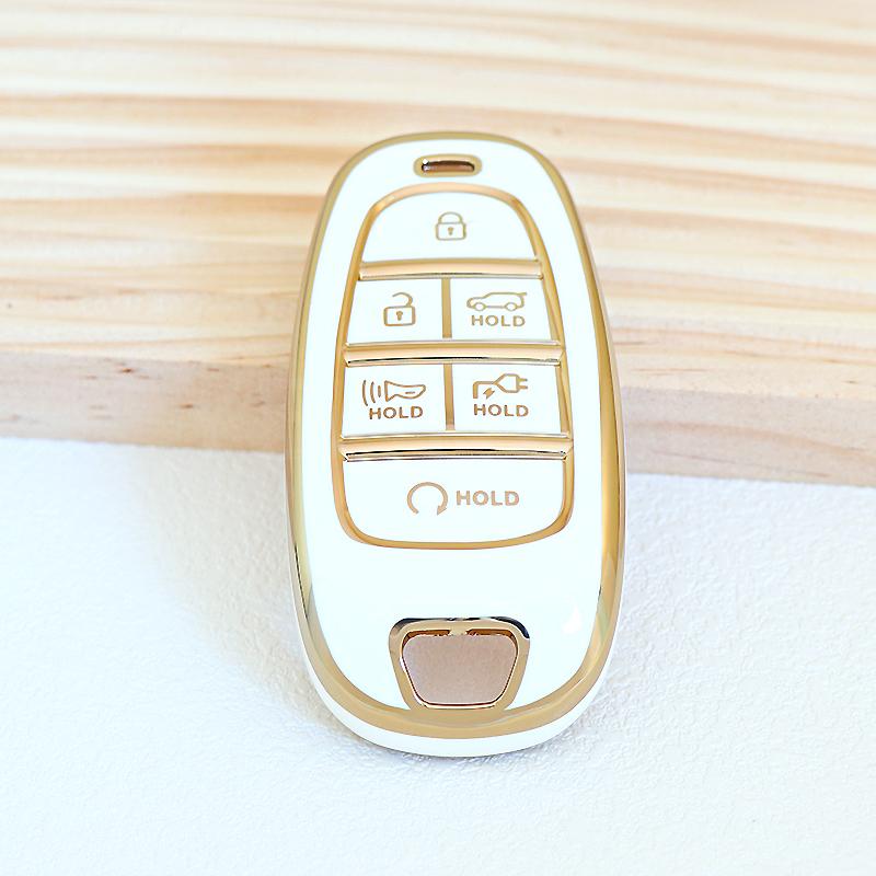 6 Knoppen Shell Fob Auto Sleutelhoes Cover Voor Hyundai Ioniq 5 Solaris Nexo Nx4 Sonata Hybrid Nieuwe Grand Santa Fe Tucson