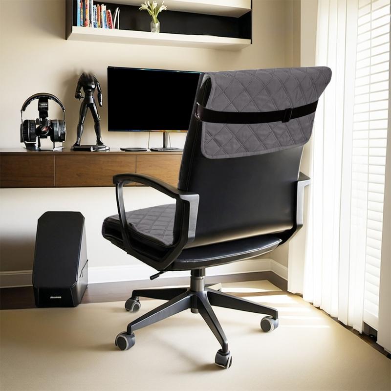 Ergonomic Office Chair Cover Checkered Pattern NonSlip Backing Waterproofs Fabric Sleeve for Comfortable Seating