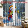 2pcs, 2D FLAT PRINTING Curtains (Without Rod) Snowy Friend Halloween Festival Popular Curtains&Drapes Versatile Fabric Curtains