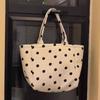 Polka Dot Print Canvas Tote Bag Stripes Print Canvas Material Large Capacity Tote Check Print Large Capacity Printed Canvas Bag