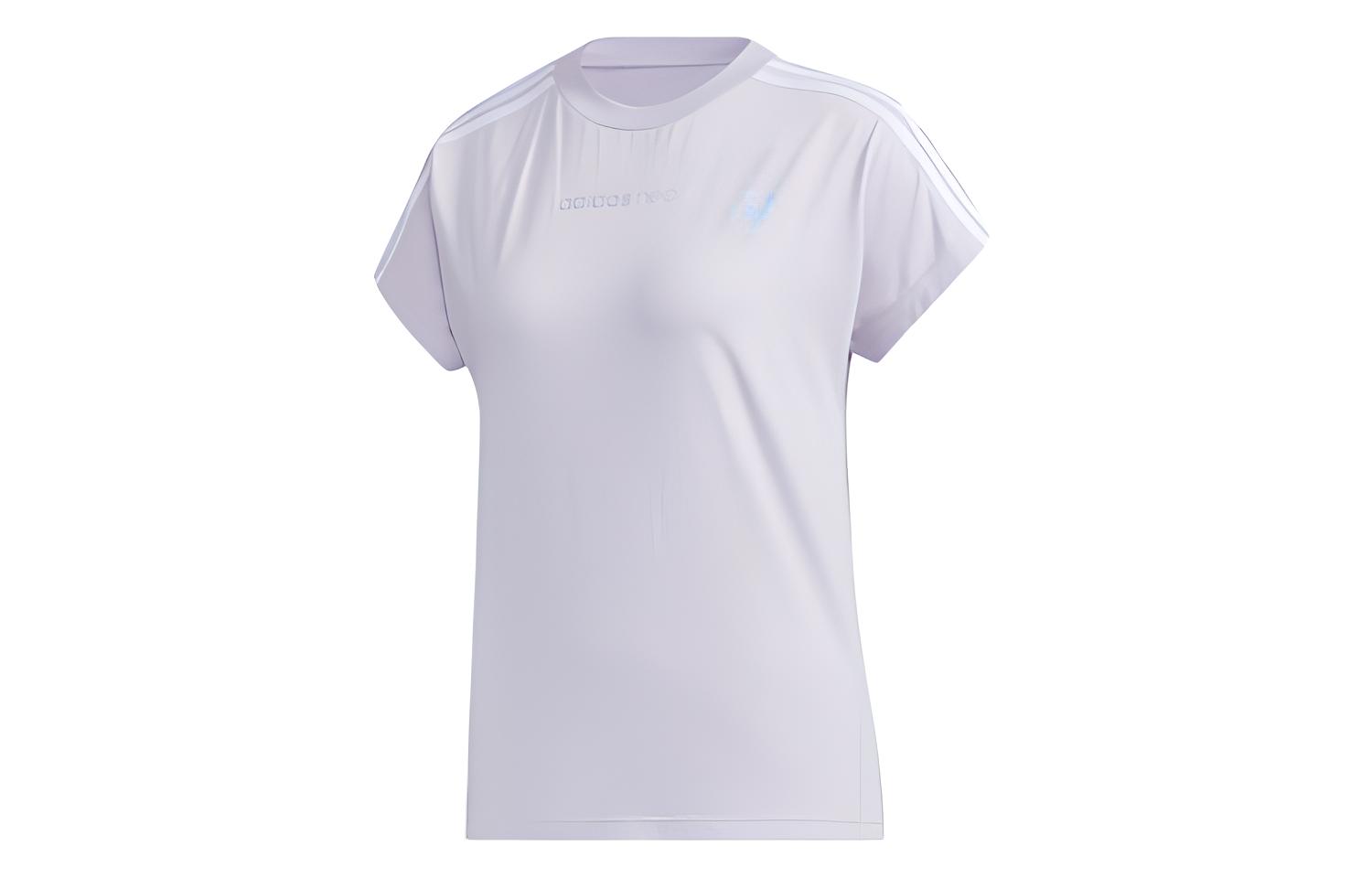 Adidas Neo Raglan Sleeve T Shirt Women s Light Purple White GJ5352 S