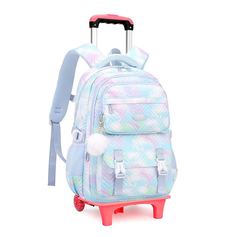 Zaino Scolastico con Ruote Zaino Trolley per Bambine Studentesse Zaino a Ruote Trolley Borsa Scolastica Trolley da Viaggio Bagaglio