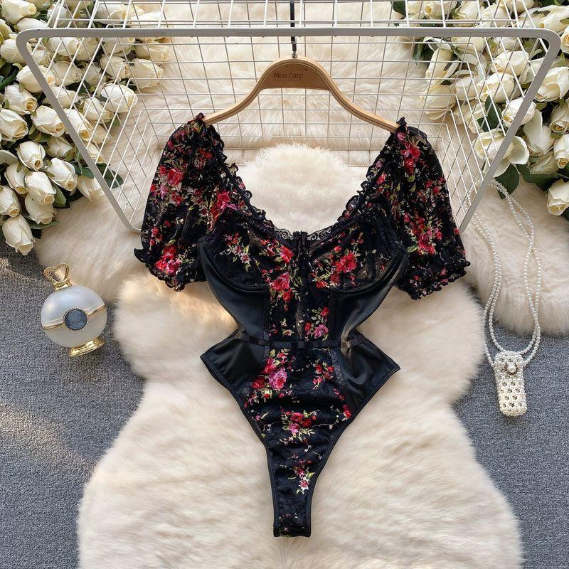 

INS Wear Embroidered Slim Pure Desire Sexy Lace Black (with steel ring without chest pad) L