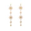 Personalized Gold Sun Flower Long Tassel Clip Earrings Temperament Non Pierced women's Party Daily Jewelry