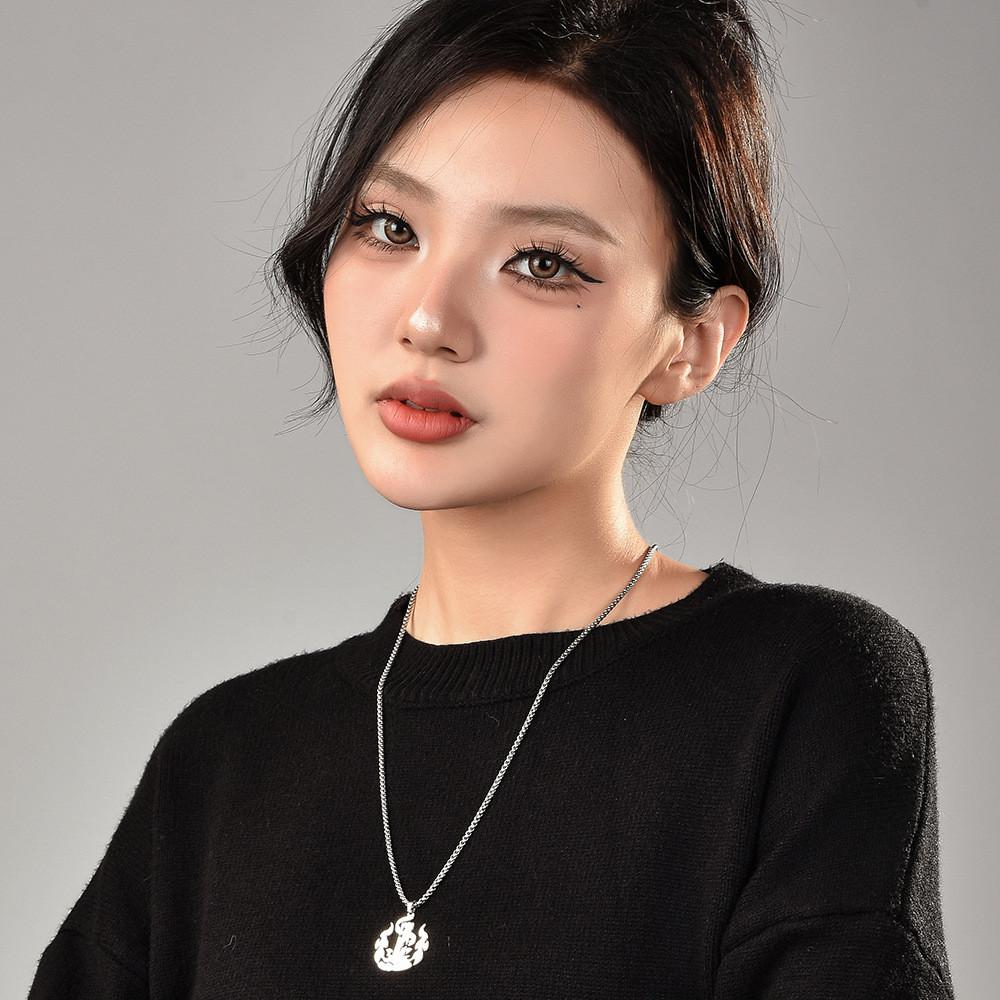 And Fashionable Unique Stainless Steel Long Necklace With Geometric Design For Wear Unisex