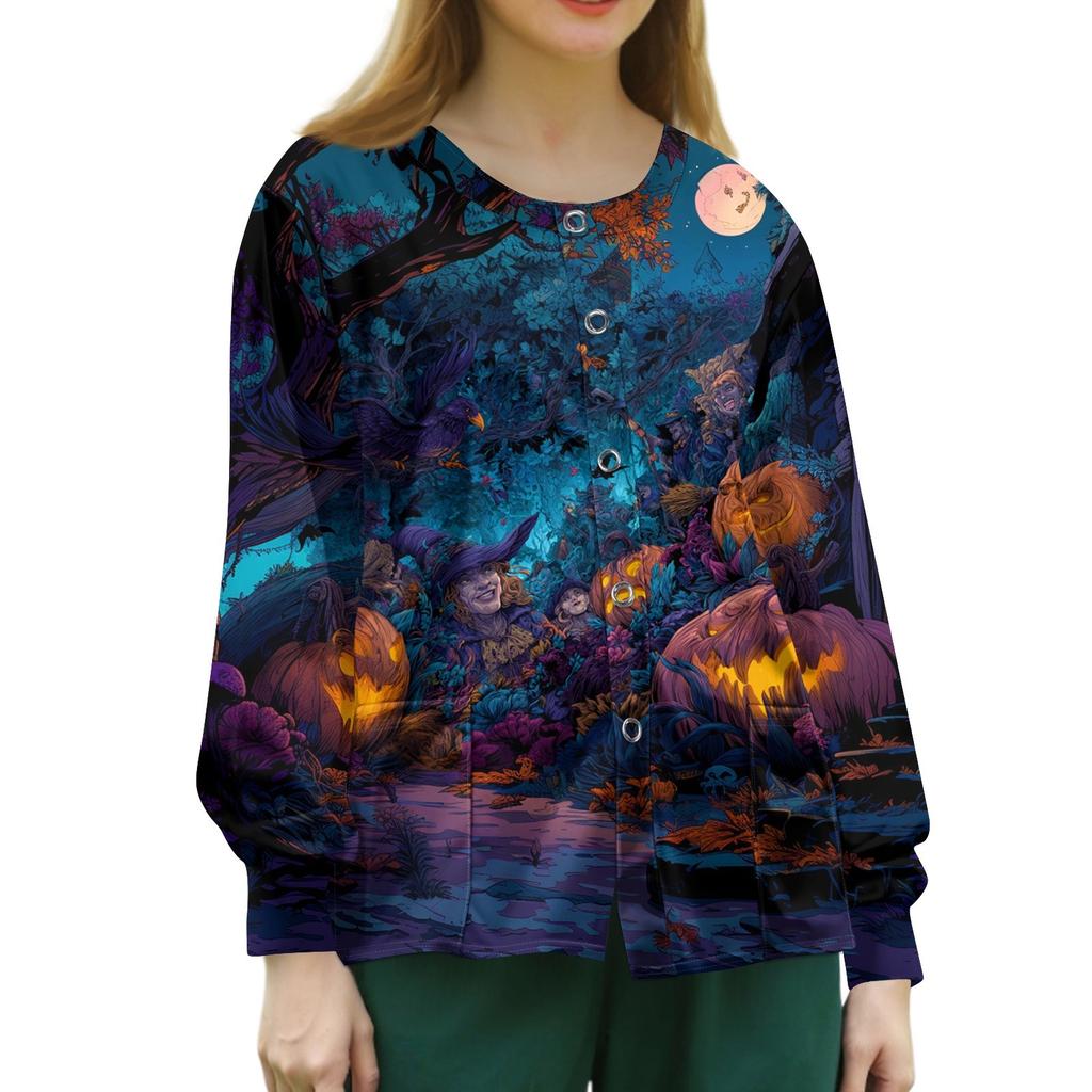 Women's Casual Long Sleeve Single Breasted  Printed Dry-nurse Top