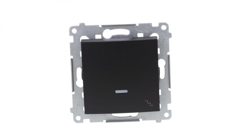 Simon 54 Stair Switch with LED Backlight (Module) 10Ax 250V Quick Connectors, Matte Black Dw6L.01/49