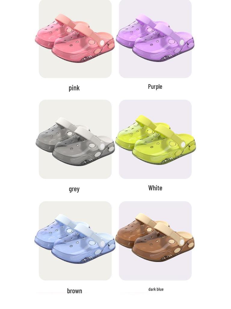 Bonbonfarbene Kinder-Clogs, Niedliche Cartoon-Sommer-Baby-Hausschuhe mit Kollisionsschutz-Zehenkappe für Jungen und Mädchen.
