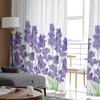 Lavender Flowers Luxurious Chiffon Sheer Curtains for Living Room Bedroom Decoration Window Voiles Tulle Curtain
