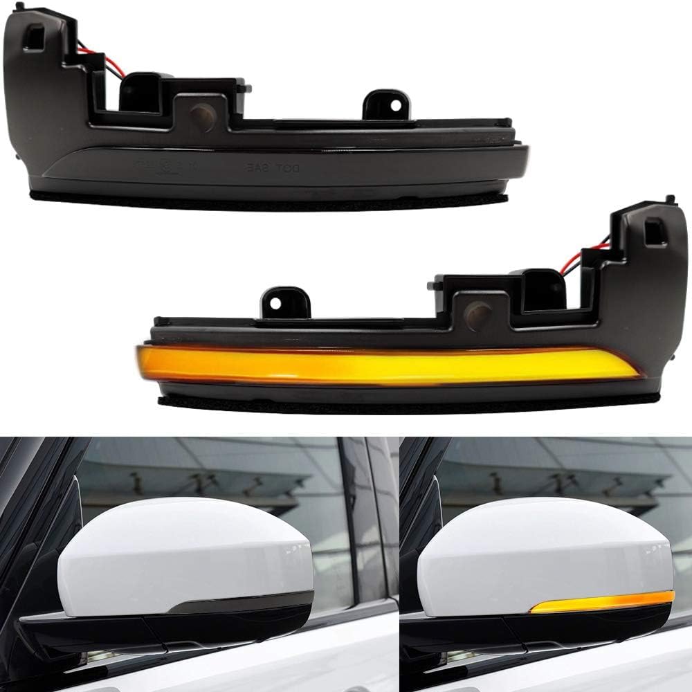 hotimp Compatible LED Flowing Door Mirror Turn Signals for Land Vehicle Inspection with Switch to Switch between Normal and Sequential Genuine