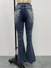 Stylish Women's Embroidered Micro-Flare Denim Jeans