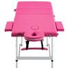 Table de massage pliable 3 zones Aluminium Rose