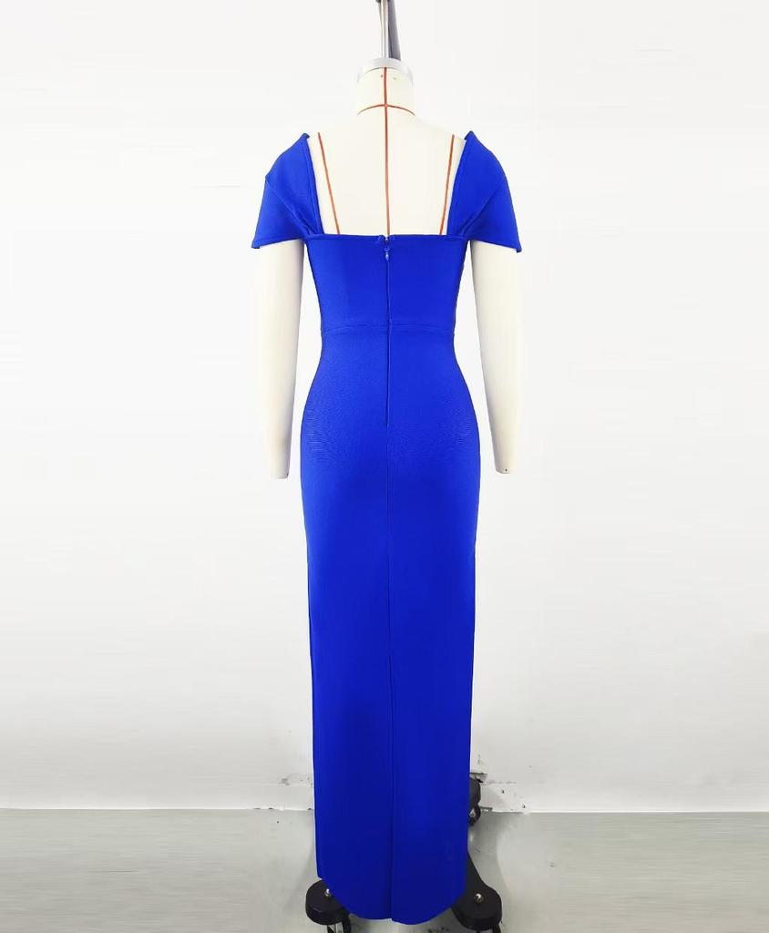 Elegant Rhinestone-Encrusted Bodycon Evening Dress