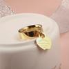 Gold-Plated Stainless Steel Heart Ring with Engraving