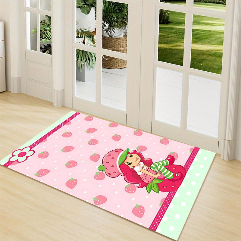 1Pc Strawberry Shortcake'S Sweet Adventure Carpet Rug Customizable Soft Washable Antislip Home Living Room Sofa Mats Personalized Rug 0917257
