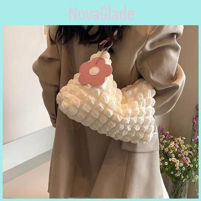 Stylish Street Fashion Round Nylon Handbag For Girls 2024 New Trend Shoulder Bag