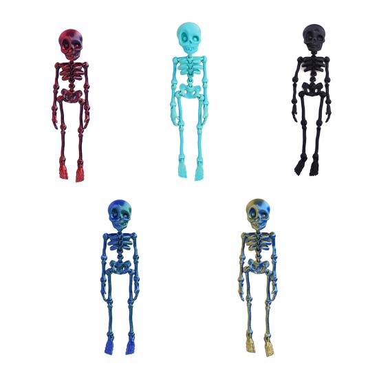 Skull Fridge Magnets with Movable Joints Halloween Poseable Skeleton Fridge Magnet Quirky Gothic Refrigerator Stickers for Kitchen Office