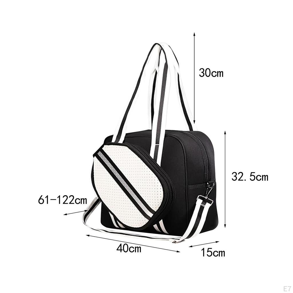 Badminton Shoulder Bag Large Handbag for Adults Pickleball Racquet Orange