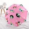 1pc Powerpuff Girls Characters Automatic Folding Umbrella with 8-Rib Compact & Lightweight Design, Self-Opening/ Closing, 094