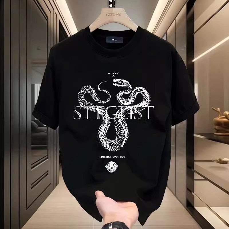 Trendy Brand Short-Sleeved Pure Cotton Men'S Printed T-Shirt Trendy Men'S And Women'S Versatile Round Neck T-Shirt Men'S
