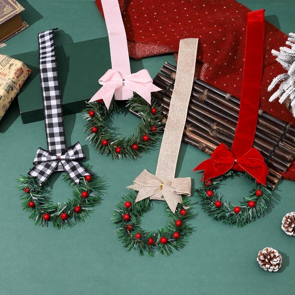5/6pcs Pine needle Christmas Mini Wreath Pendant Simulation Wreath Hanging Ornaments Party