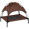 Outdoor Dog Bed with Removable Canopy, Portable Raised Dog Bed for Camping, Garden & Beach, Water-Resistant UV-Protection Mesh Pet Cot Sun Lounger