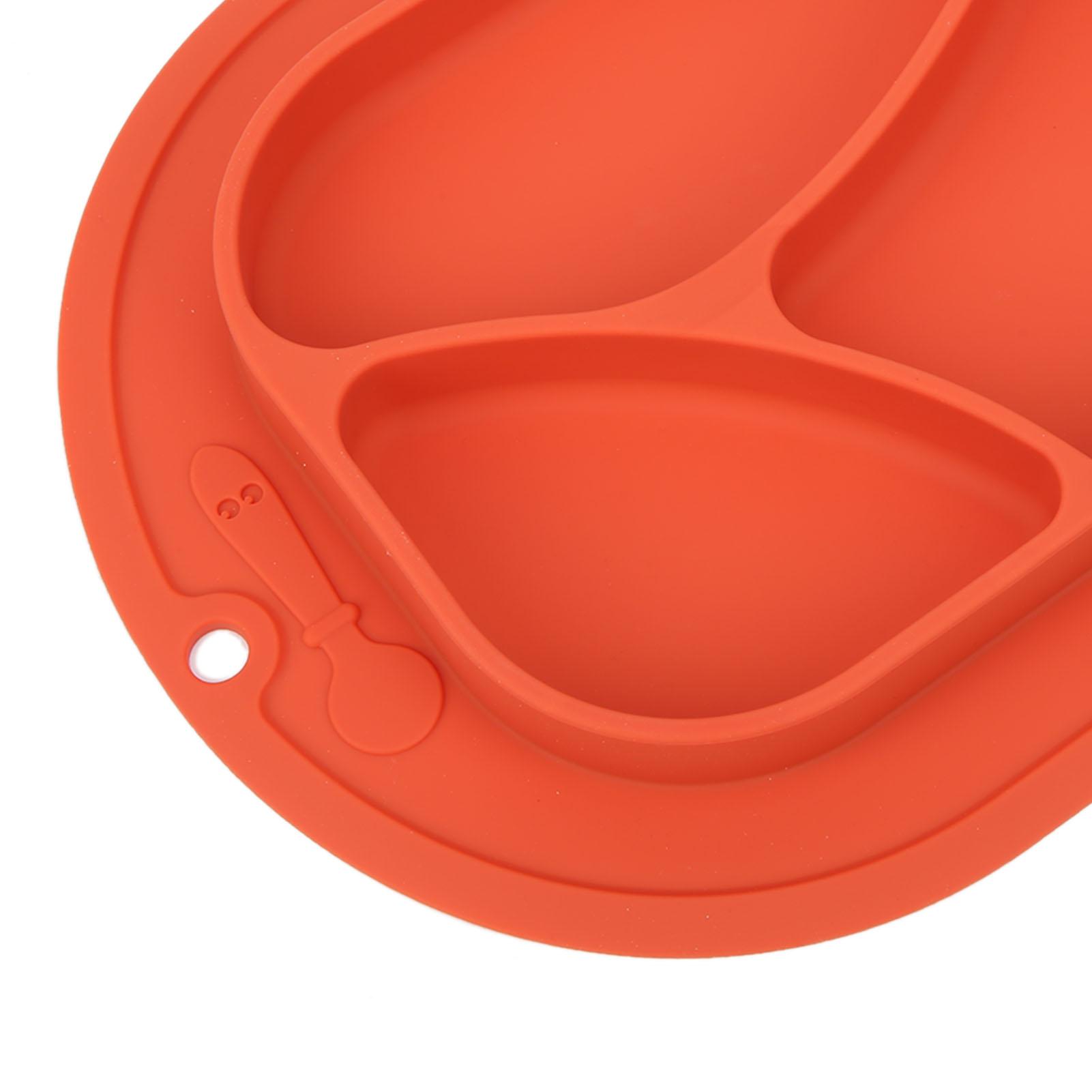 

Divided Baby Plate Sucker Suction Cup AntiDrop Bowl Silicone Skidproof Children Tableware(Red )