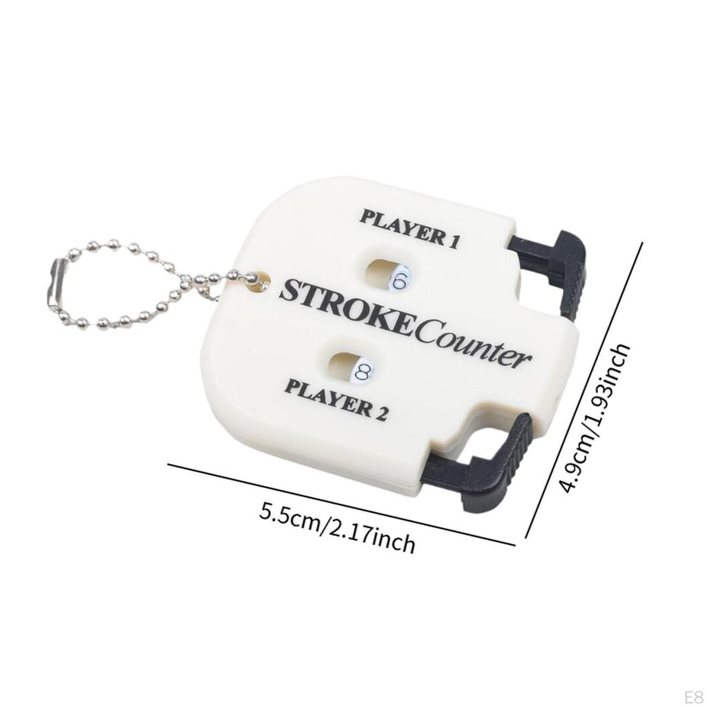 Golf Stroke Counter Accessories 2 Digit Square, Manual, Player with Key Chain Portable for Games