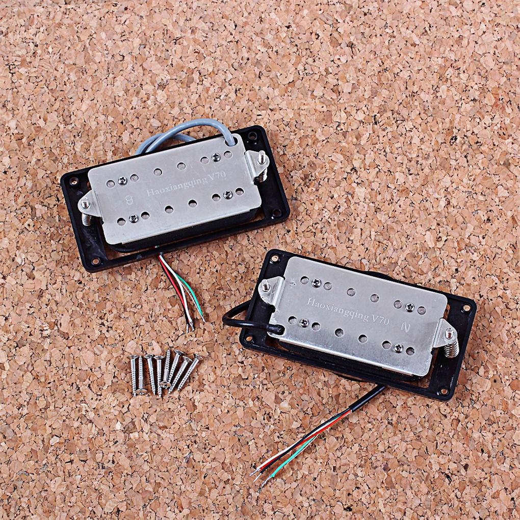 1 Pair Pickup Humbucker Bridge Neck Set Double Coil Pickups 5-core Wire