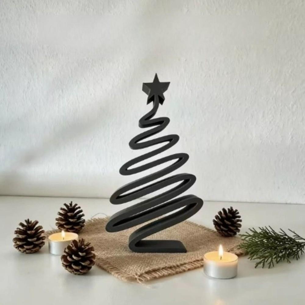 Spiral Shape Desktop Decoration 3D-Printed Xmas Ornaments Unique Christmas Tree Ornament Gift Idea