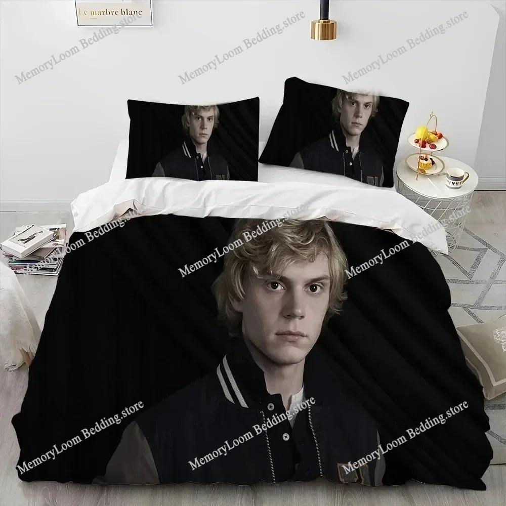 Movie Character Cool Evan Peters Movie TV Actor Bedding Set Twin/Queen Size Duvet Cover Pillowcase Soft Bedroom Decor Set