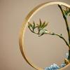 Bamboo Ornament with Marble Base Gold-Toned Decor Slim for Entryway, Hotel Lobby