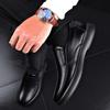 Herren Business-Lederschuhe mit einem Pedal, neue Überzieh-Freizeitschuhe, leichte, weich besohlte Baumwoll-Dad-Schuhe für Herbst und Winter