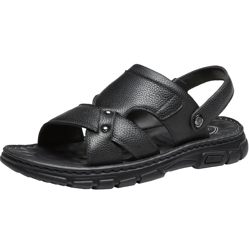 Camel Men s Leather Beach Sandals 40 чёрный