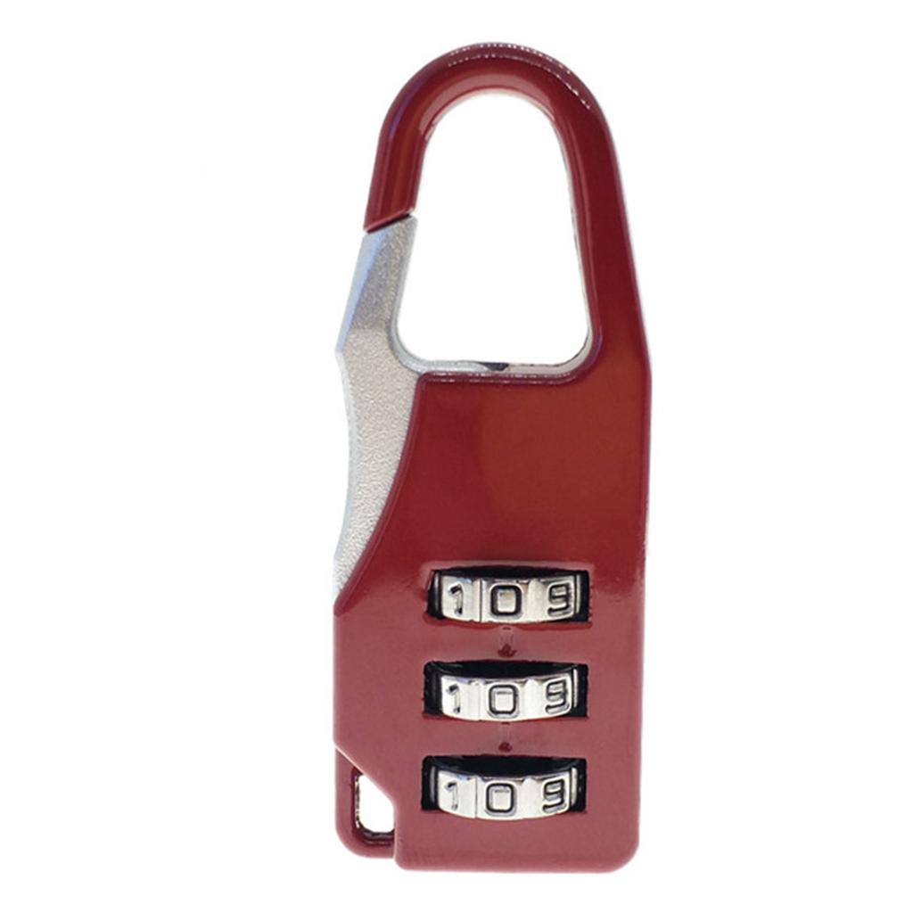 Padlock 3 Digit Pad Combination Lock Mini Zinc Alloy Tool for Suitcase Drawer ToolboxRose Red