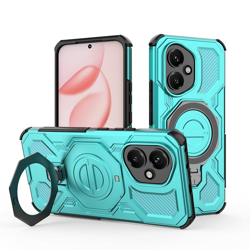 KEYSION Shockproof Magnetic Case for HONOR 400 Pro 5G Upright Live Metal Ring Stand Phone Back Cover for Huawei Honor 400 5G