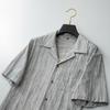Dibenze Men's Plus Size Striped Short Sleeve Shirt