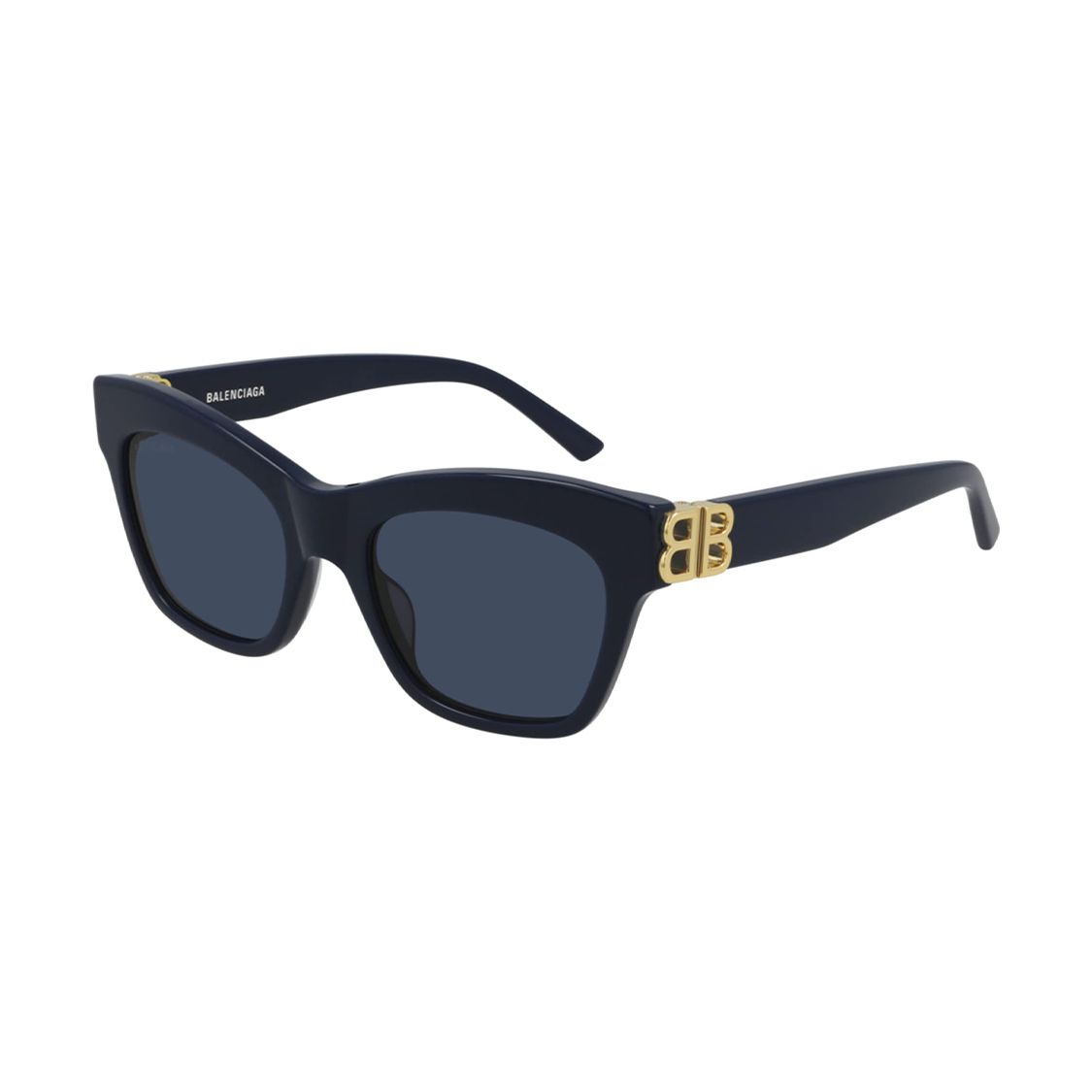Balenciaga Subtle Cat Eye Sunglasses Blue Women Eyewear BB0132S007 53,Dark Blue