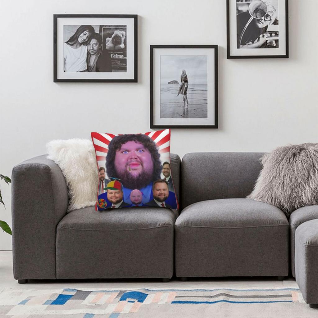 Jd Vance Face Meme Square Pillowcase Polyester Linen Velvet Creative Zip Decorative Throw Pillow Case Car Cushion Case