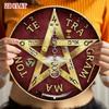 Pentagram Design Metal Wall Art Fine Detailed Flat Round Decor for Home Cafe Wall Decoration